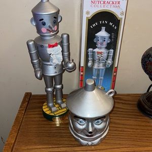 The wizard of Oz tin man bank and nutcracker